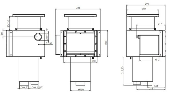 rvs skimmer 316l met sensor