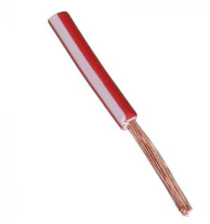 a red and white cable