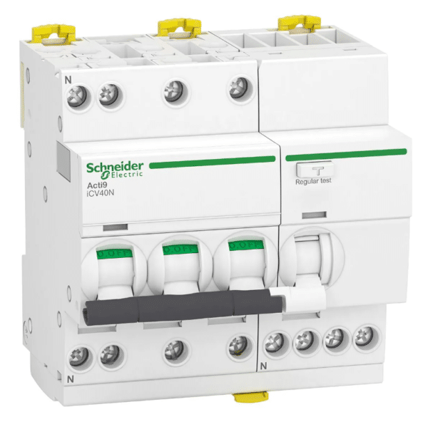 a white electrical device with green and black switches