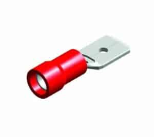 a red and silver electrical connector